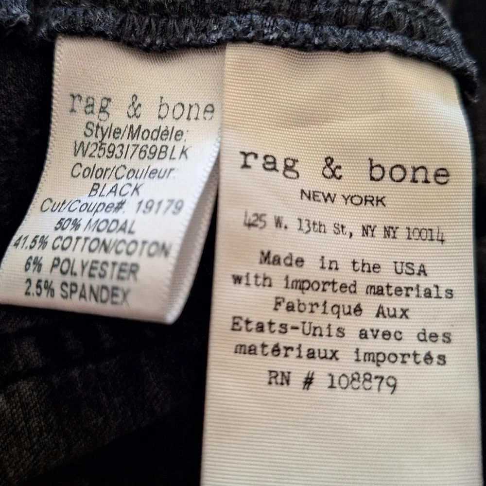 Rag & Bone Penton Pant in Black skinny jeans Snap buttoned frontal flap size 27 - Picture 4 of 7